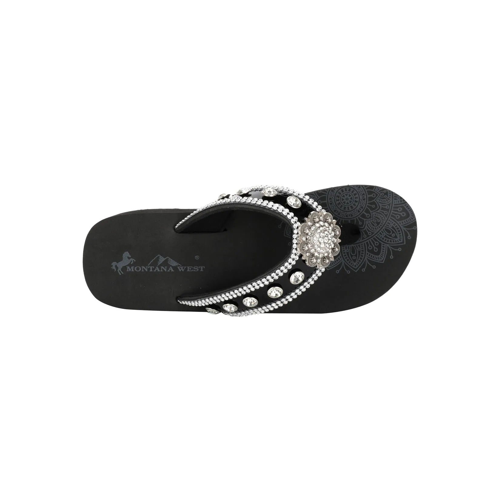 SE112-S001 Montana West Crystal Studs Flip Flops By Case (16 PAIRS/BOX)