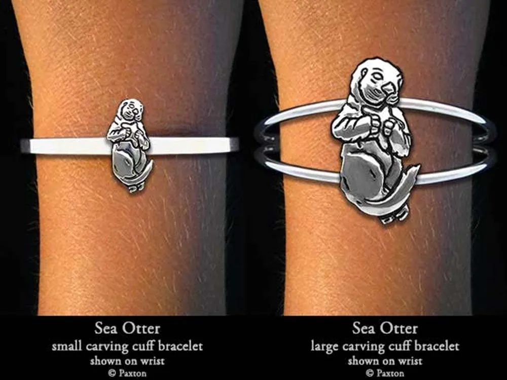 Sea Otter Cuff Bracelet Sterling Silver
