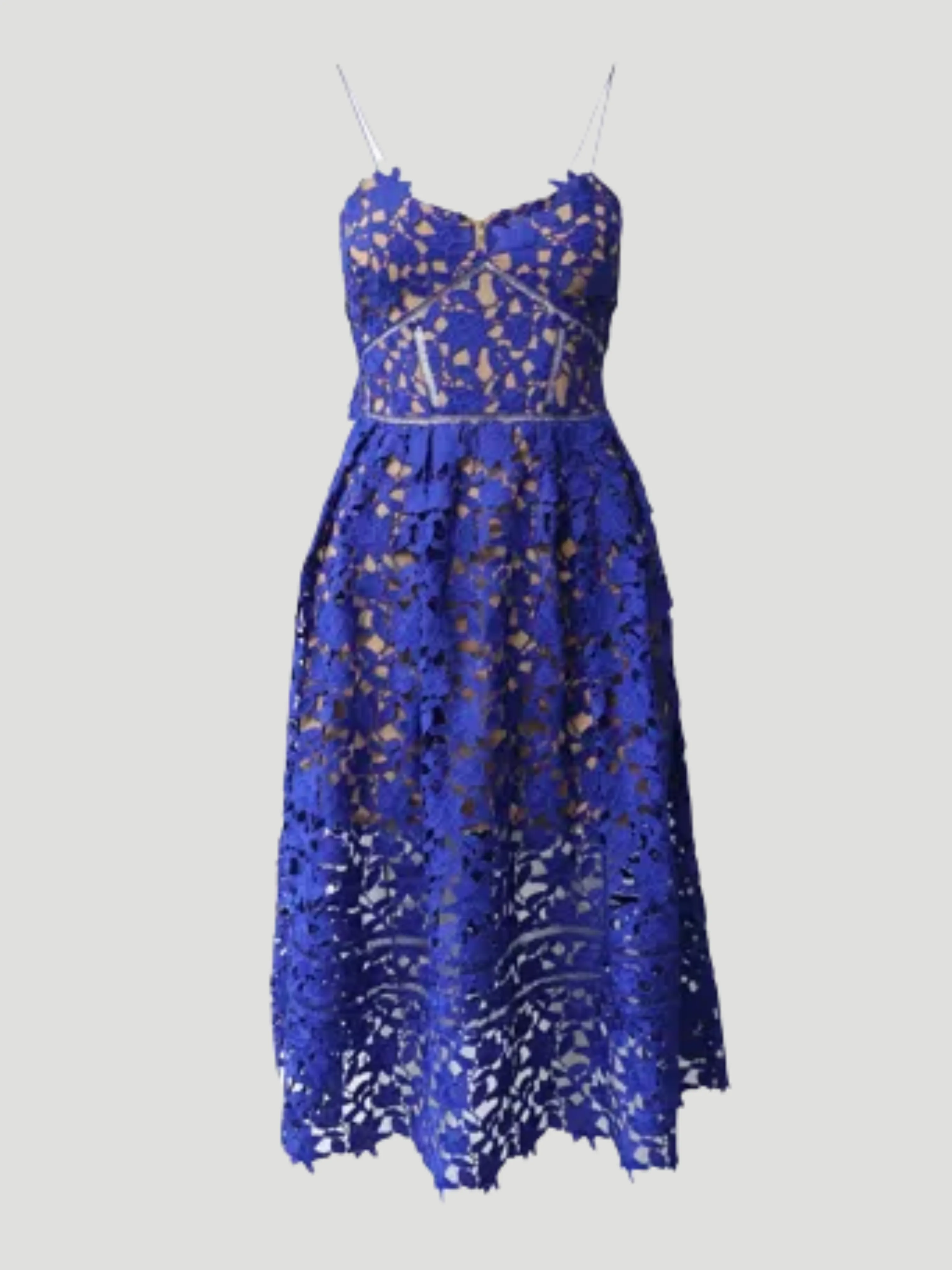 Self-Portrait Azalea Royal Blue Midi Dress