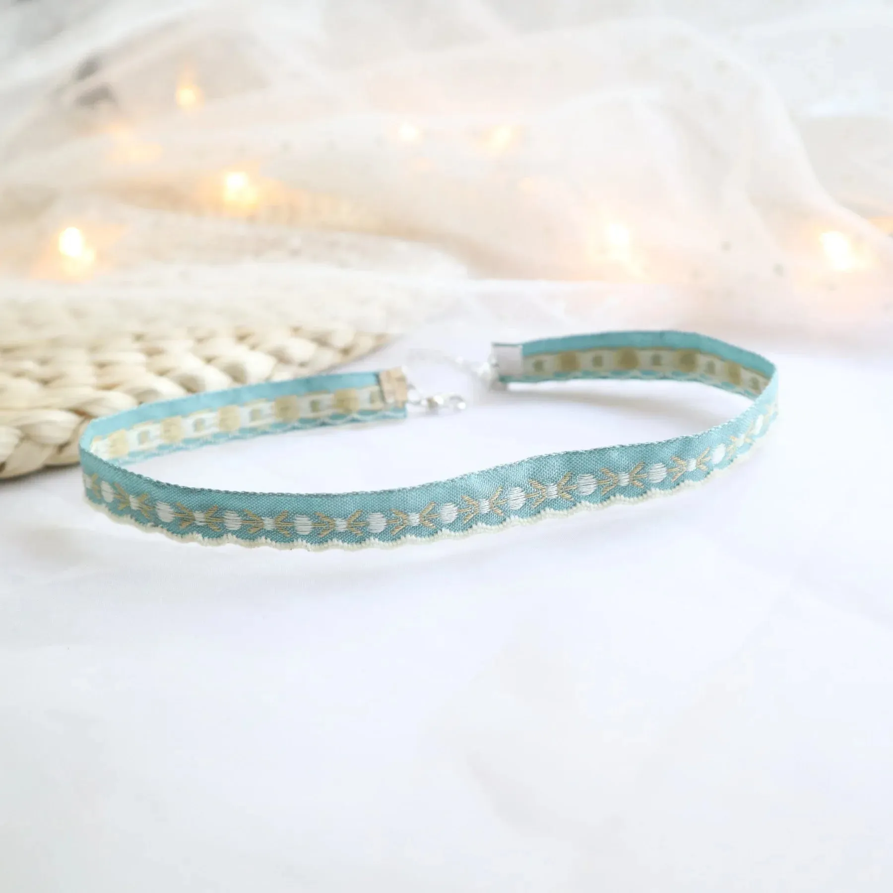 Sen series soft sister jewelry girl green neck band peach heart bow neck chain Choker collar collarbone chain necklace