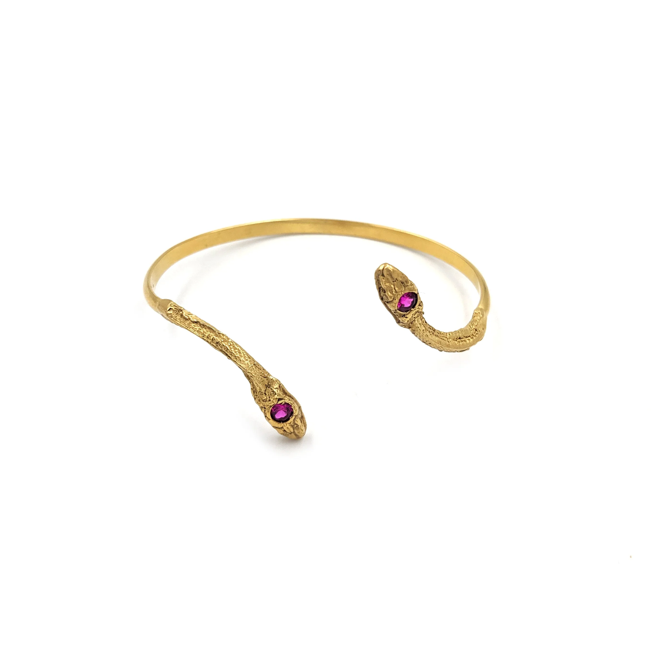 Serpentine Cuff, Gold, Ruby