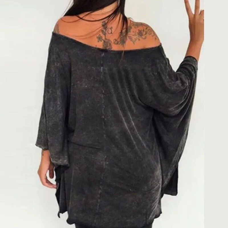 Sexy Off Shoulder Geometric Print Women Blouse