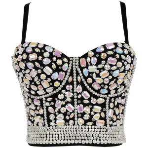 Sexy Rhinestones Top Club Party Banquet Hall Stage Corset