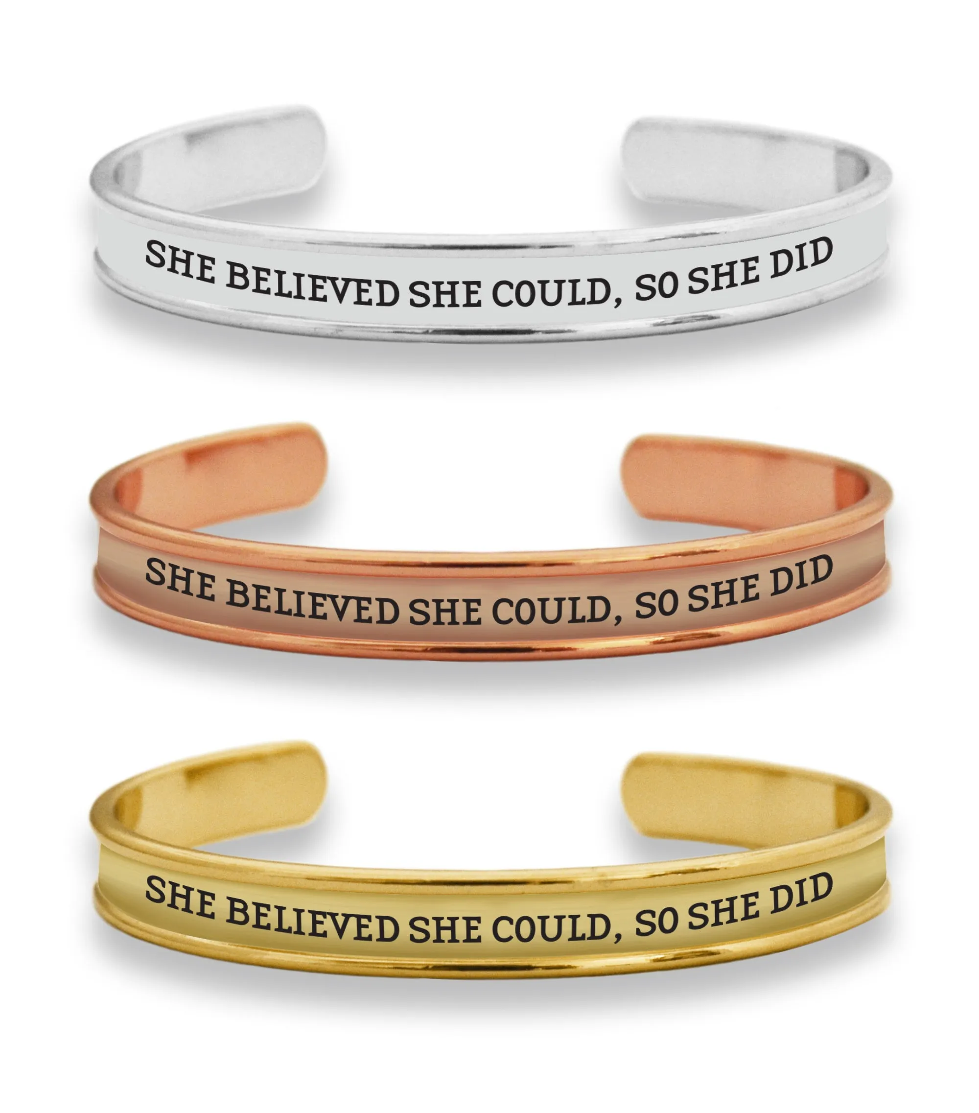 She Believed She Could, So She Did Cuff Bracelet