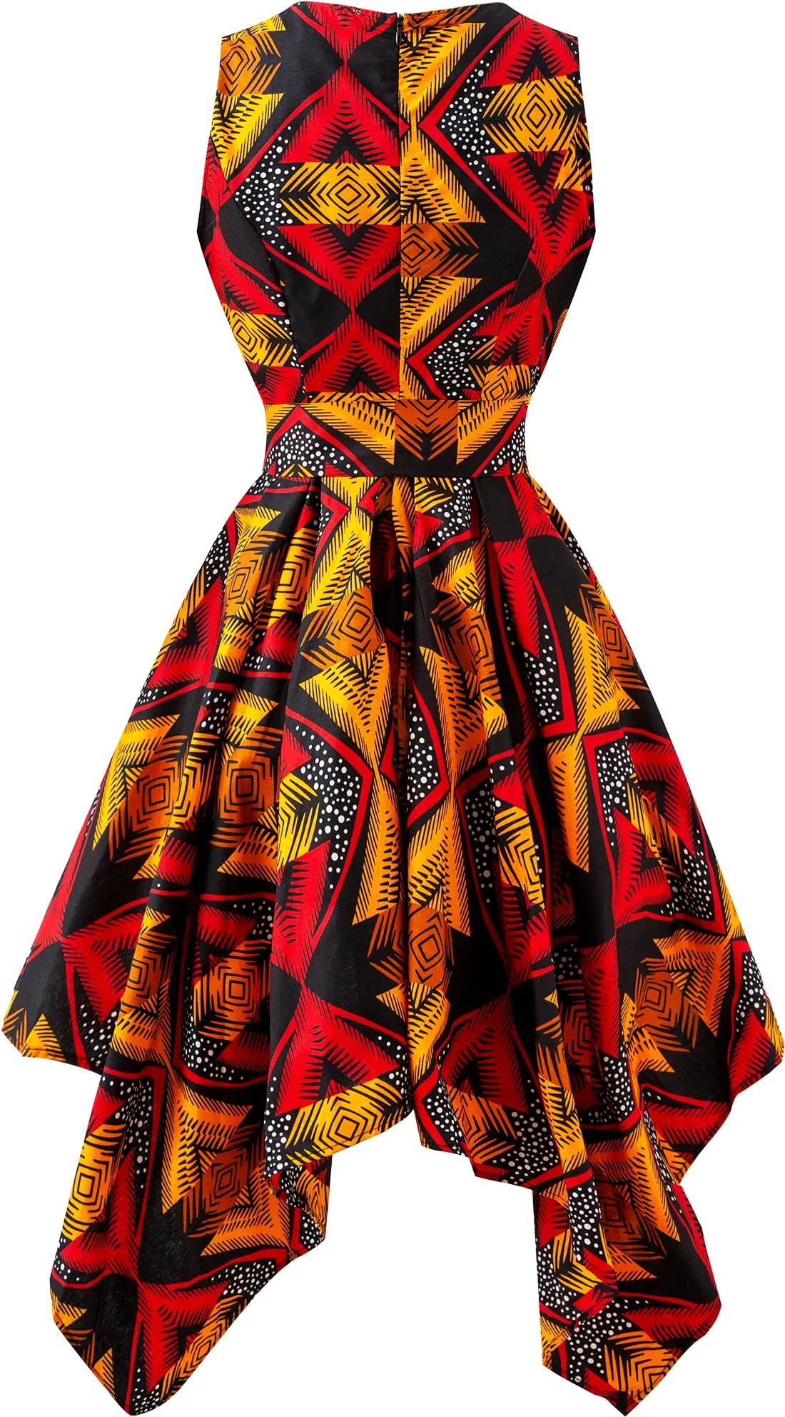 SHENBOLEN Women African Print Dresses Traditional Clothing Casual Party Dress(Small,W)