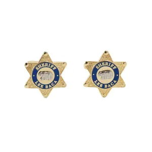 SHERIFF LEE BACA Circa 1990s Gold Tone Metal Star Cufflinks