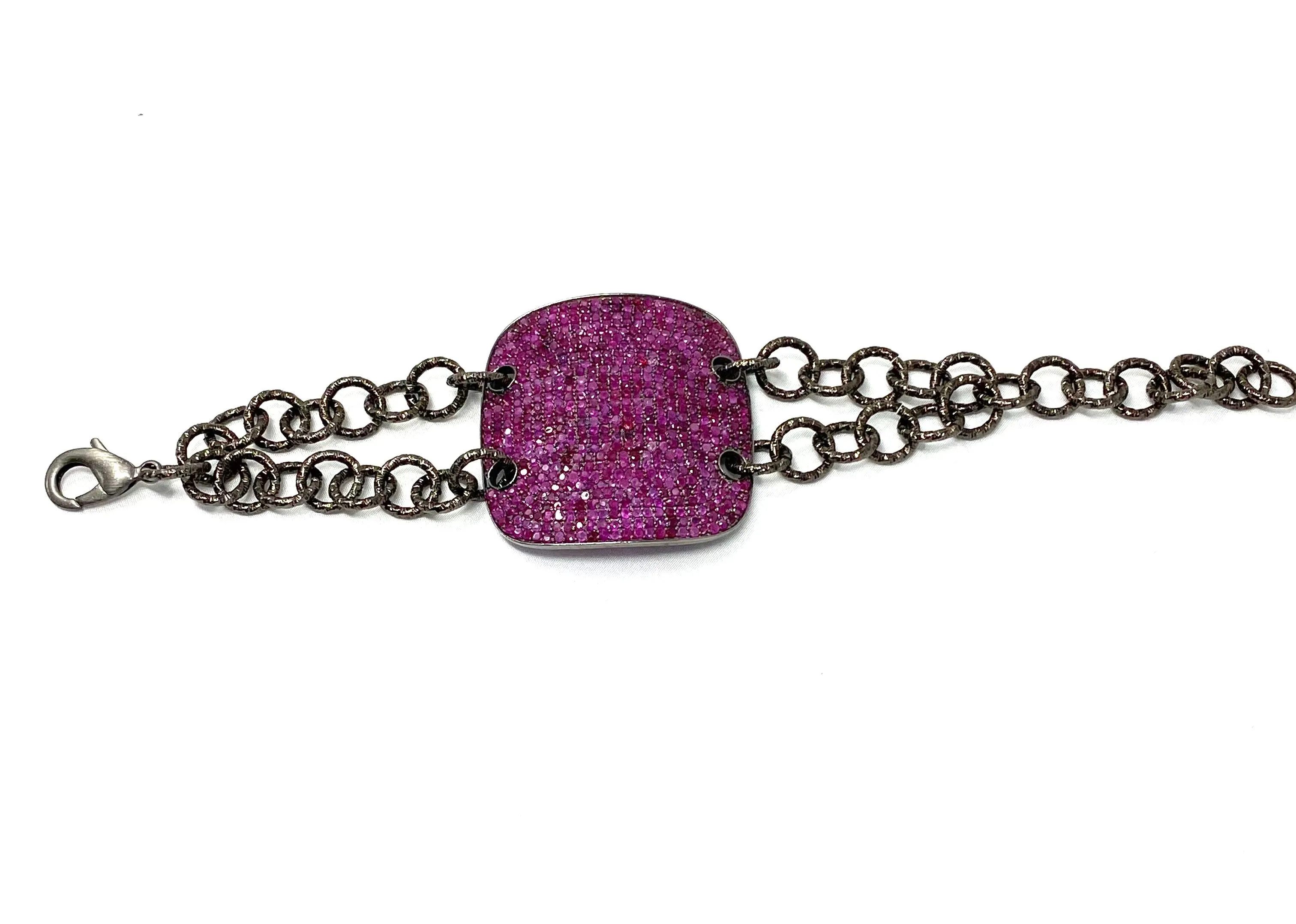 Shield Bracelet in Ruby or Sapphire
