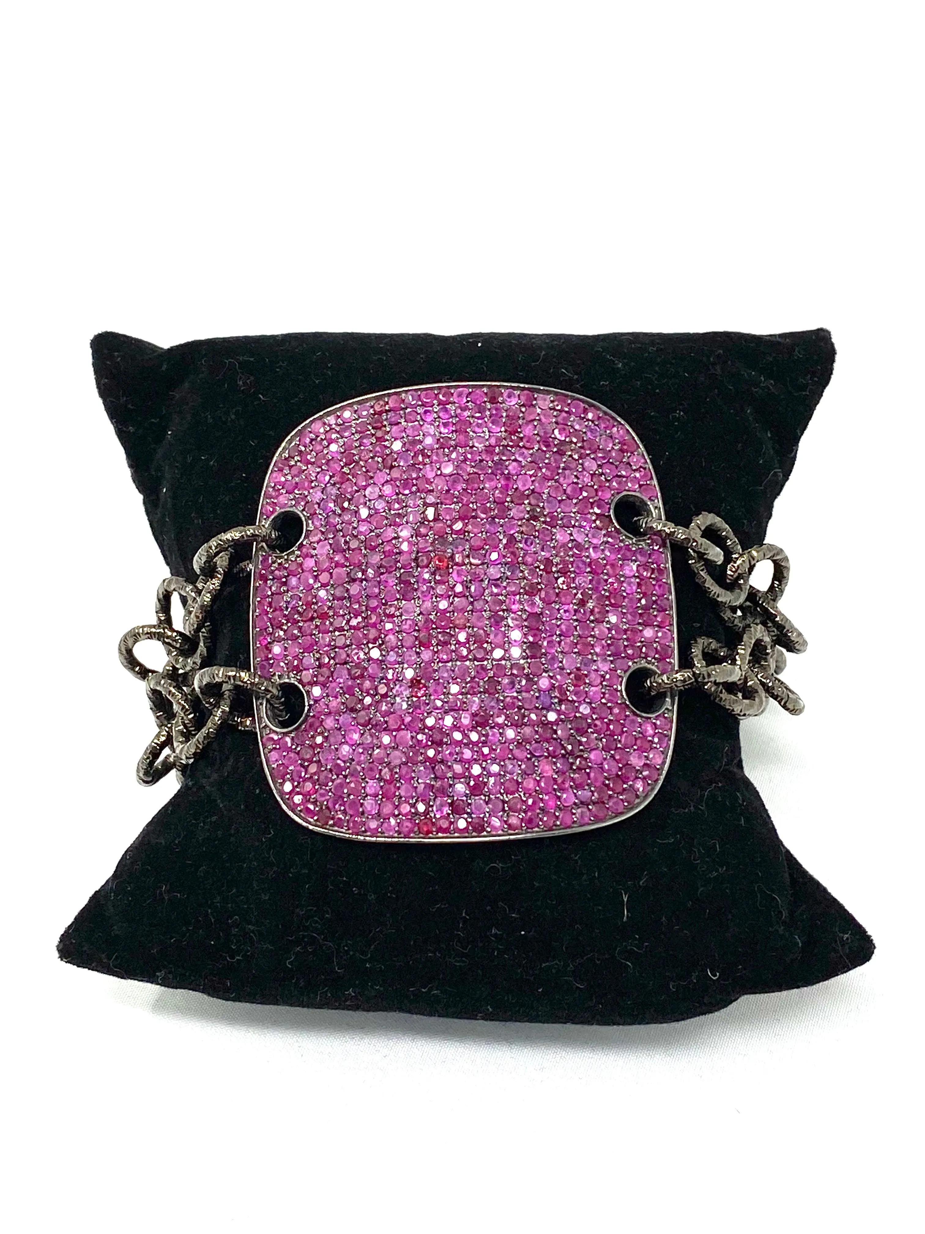 Shield Bracelet in Ruby or Sapphire