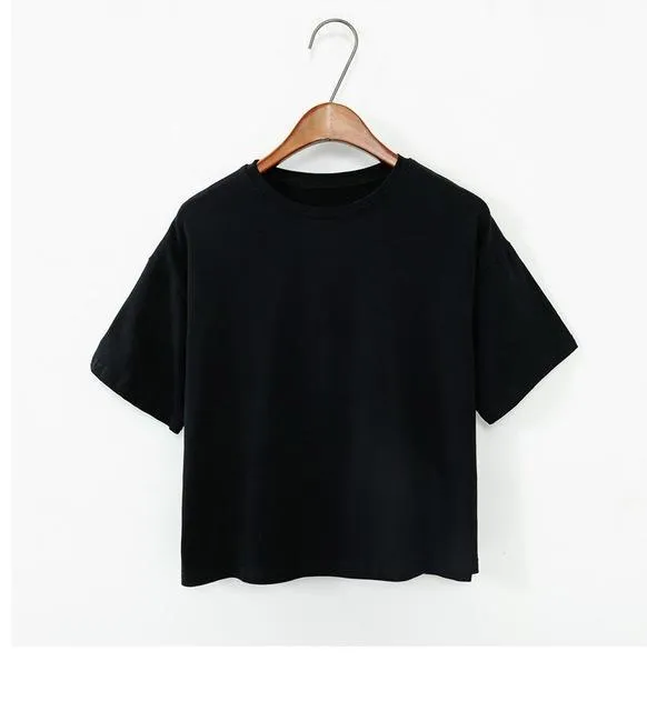 Short Sleeve O-neck Solid Color T- Shirt
