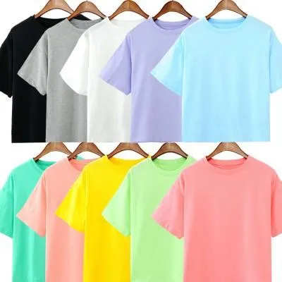 Short Sleeve O-neck Solid Color T- Shirt