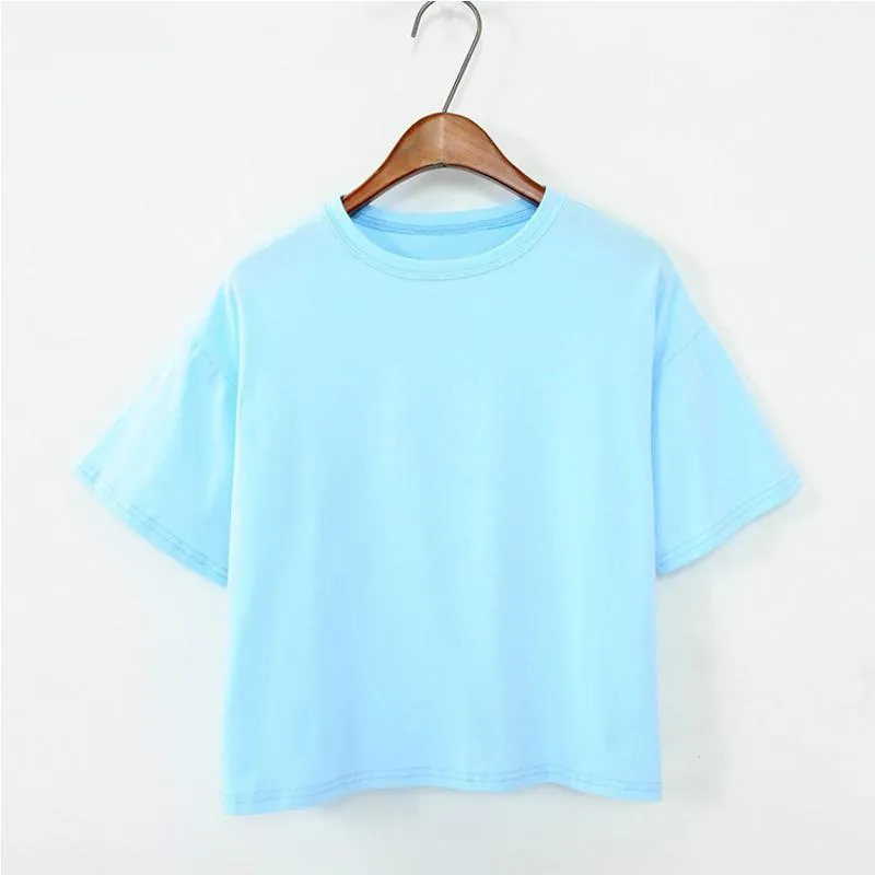 Short Sleeve O-neck Solid Color T- Shirt