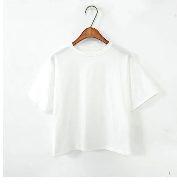 Short Sleeve O-neck Solid Color T- Shirt
