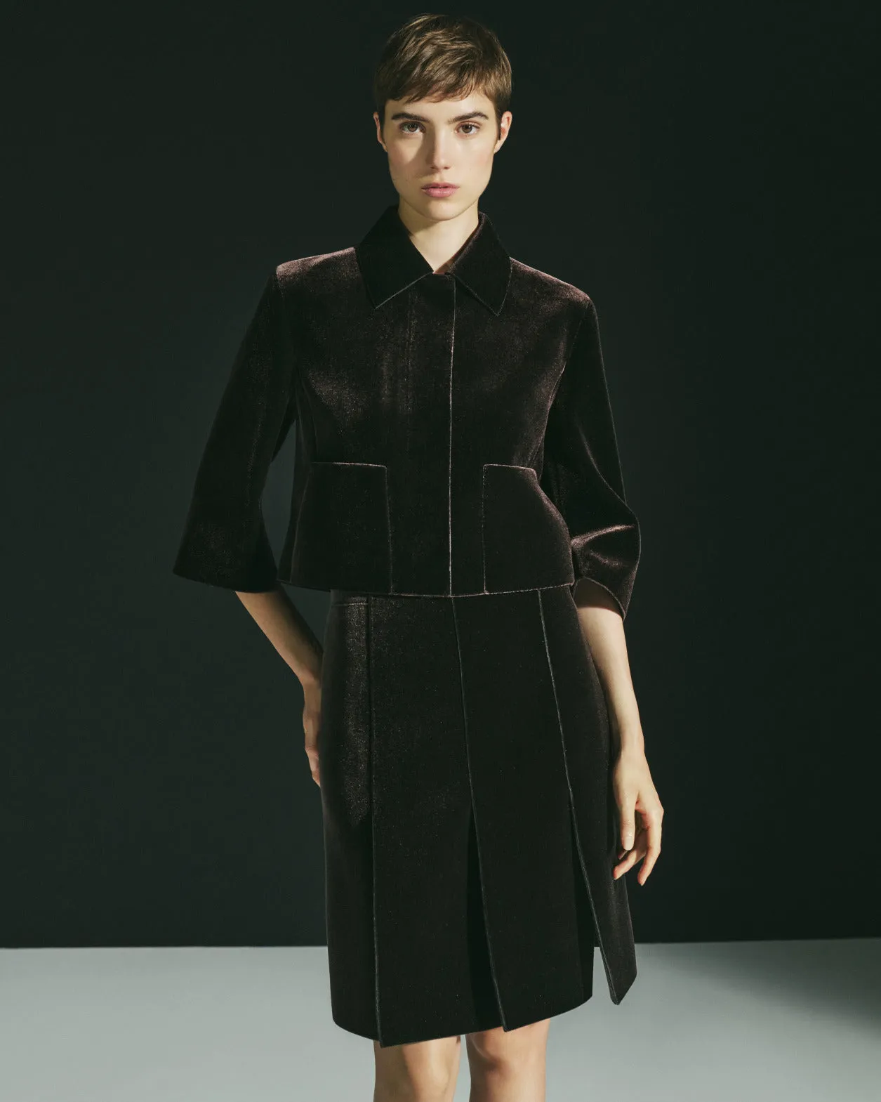 Short Velvet Neoprene Jacket