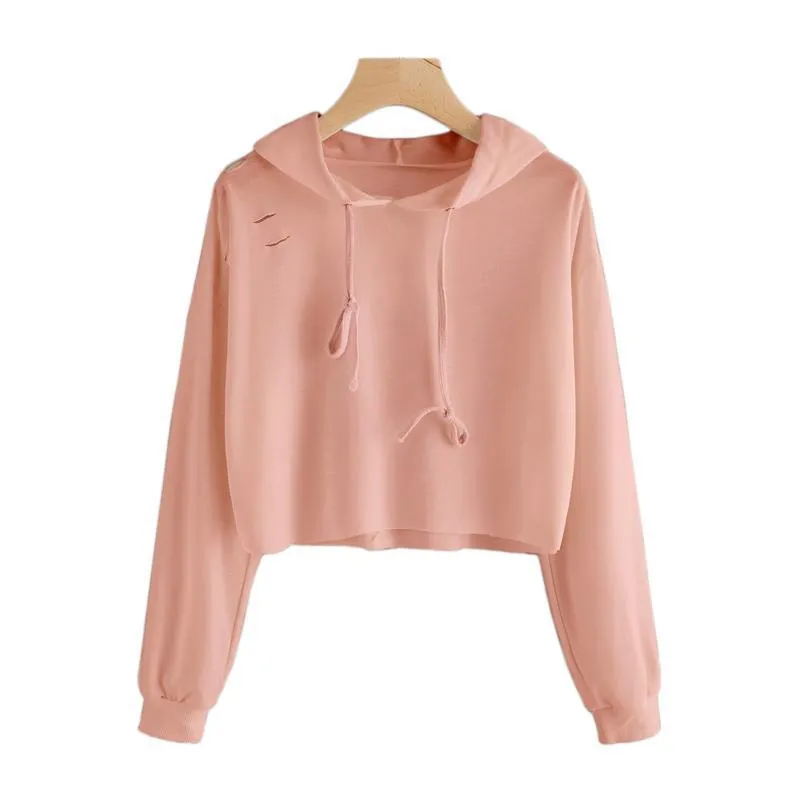 Shredded Crop Hoodie