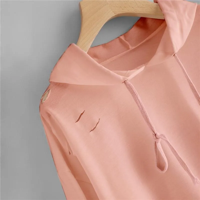 Shredded Crop Hoodie
