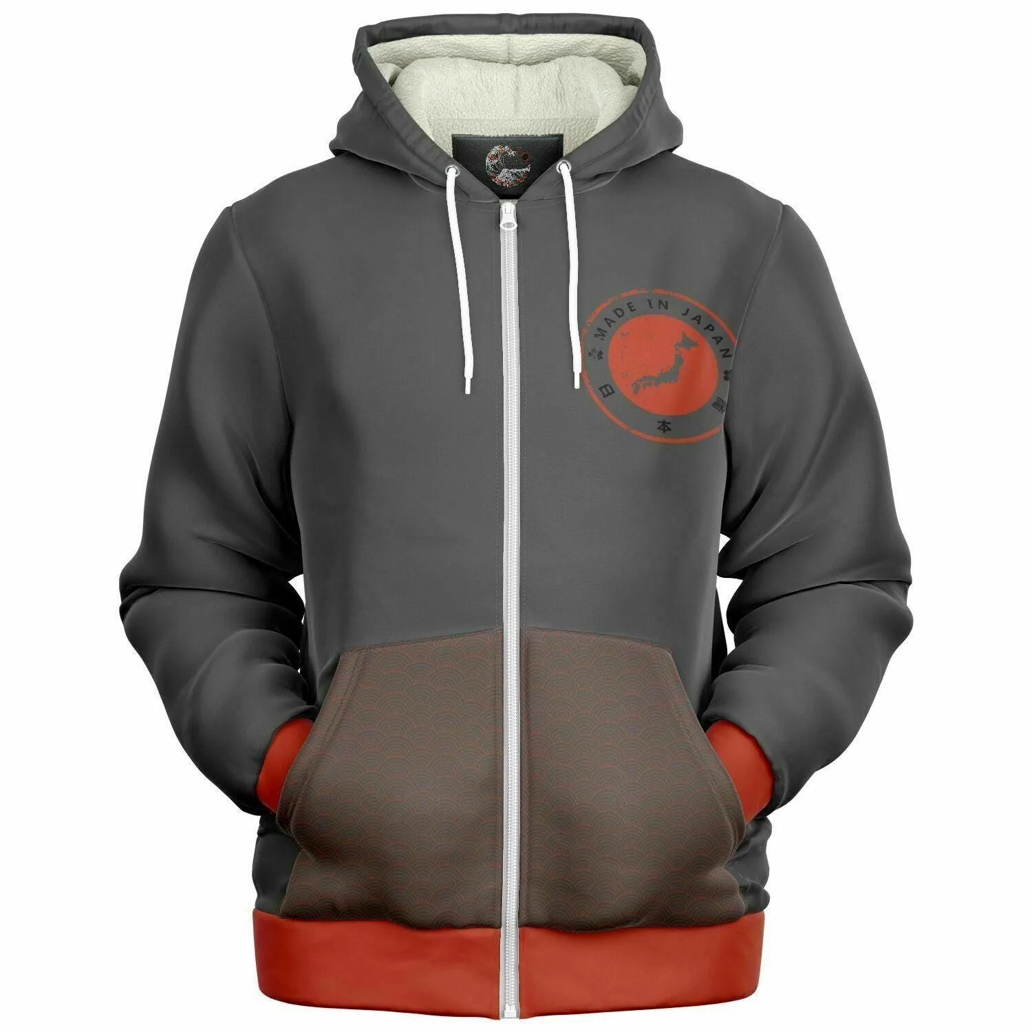 Shōwa Sanshoku Koi Grey Winter Hoodie