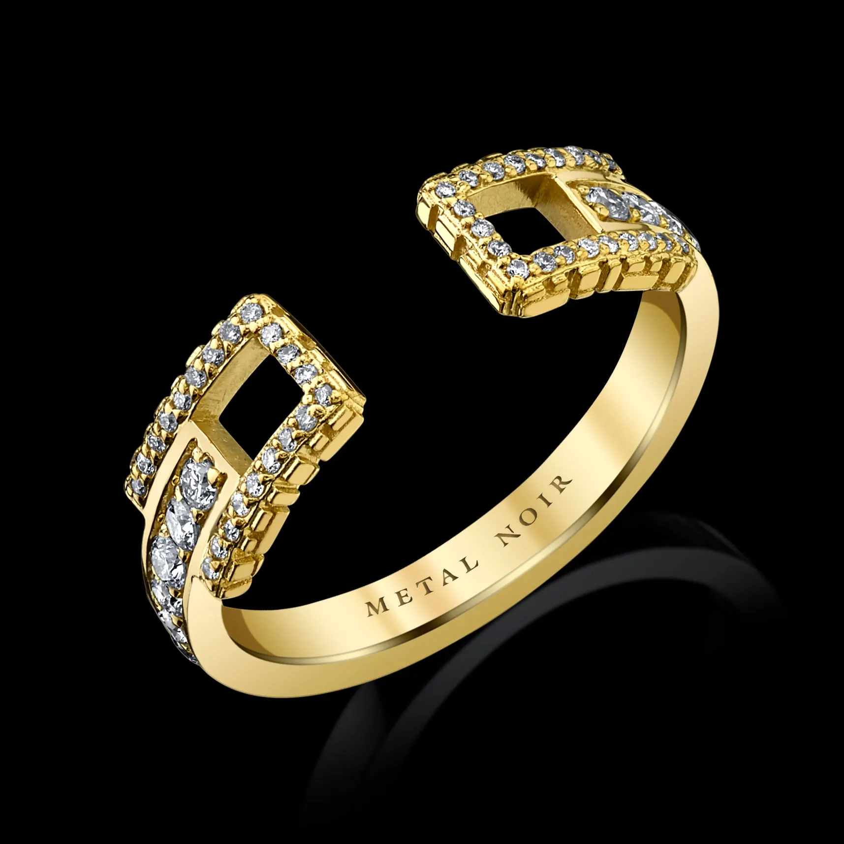 Signature Collection 18k Gold Cuff Ring with Diamonds