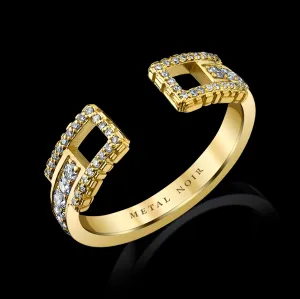 Signature Collection 18k Gold Cuff Ring with Diamonds