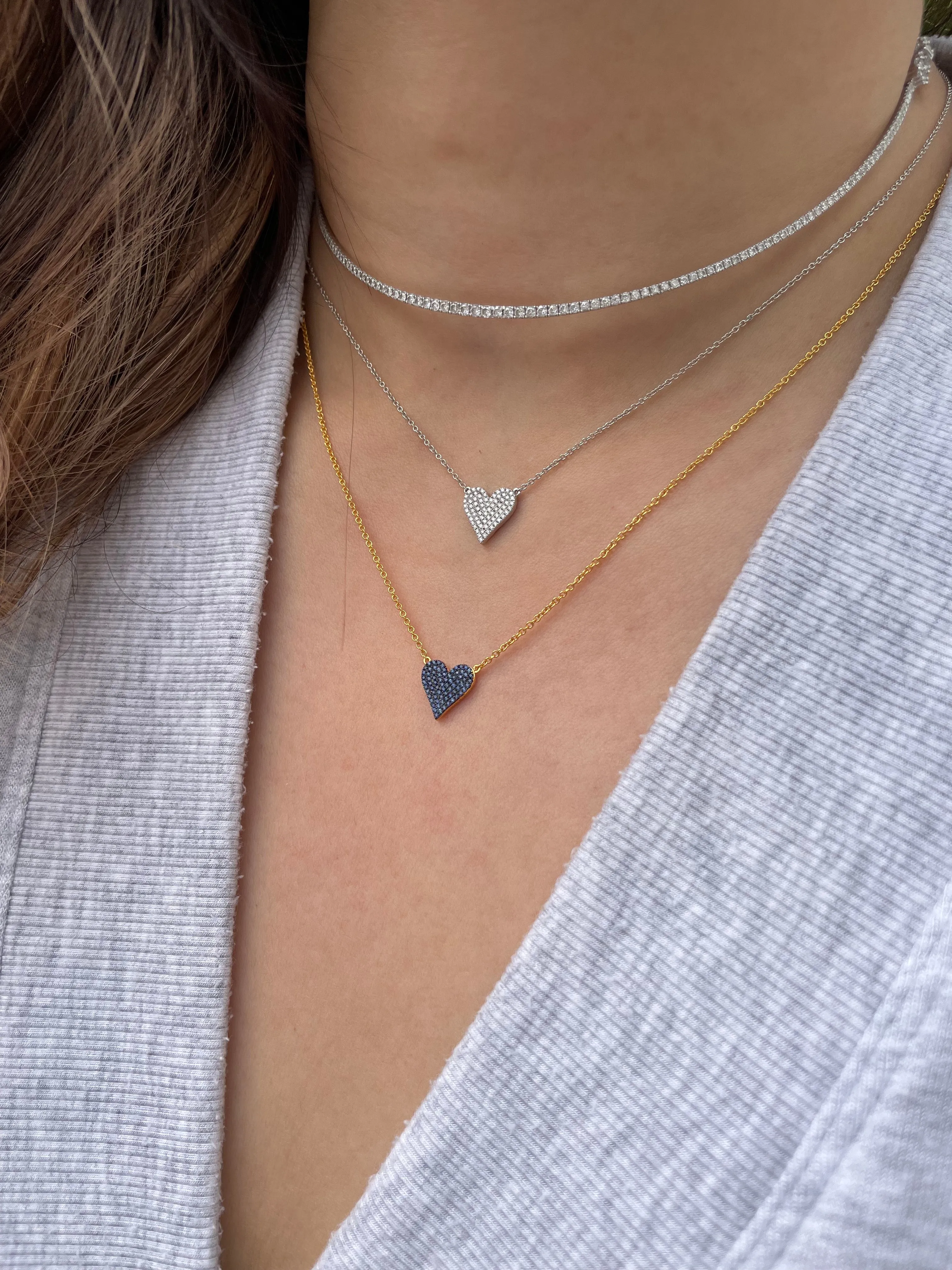 Signature Reversible Diamond & Gemstone Heart Pendant