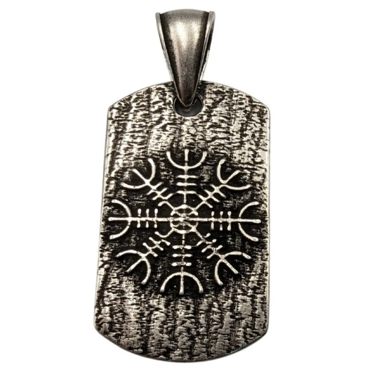 Sigurd and Fafnir Aegishjalmur bronze pendant