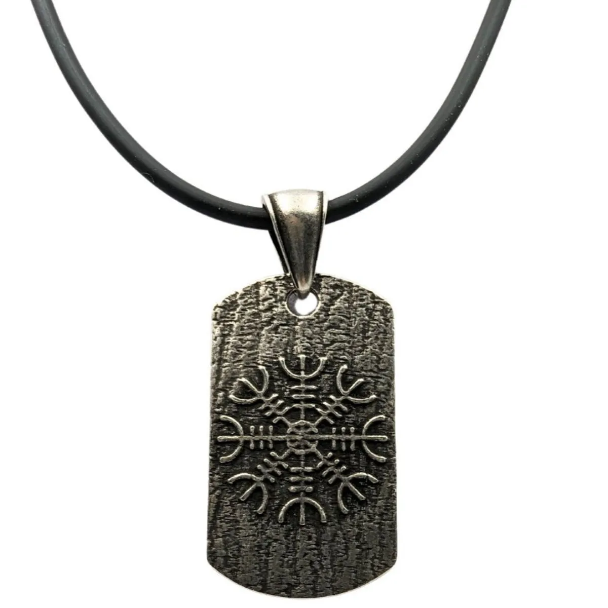 Sigurd and Fafnir Aegishjalmur bronze pendant