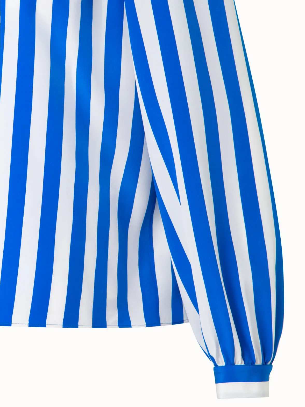 Silk Blouse with Deck Chair Stripe Print