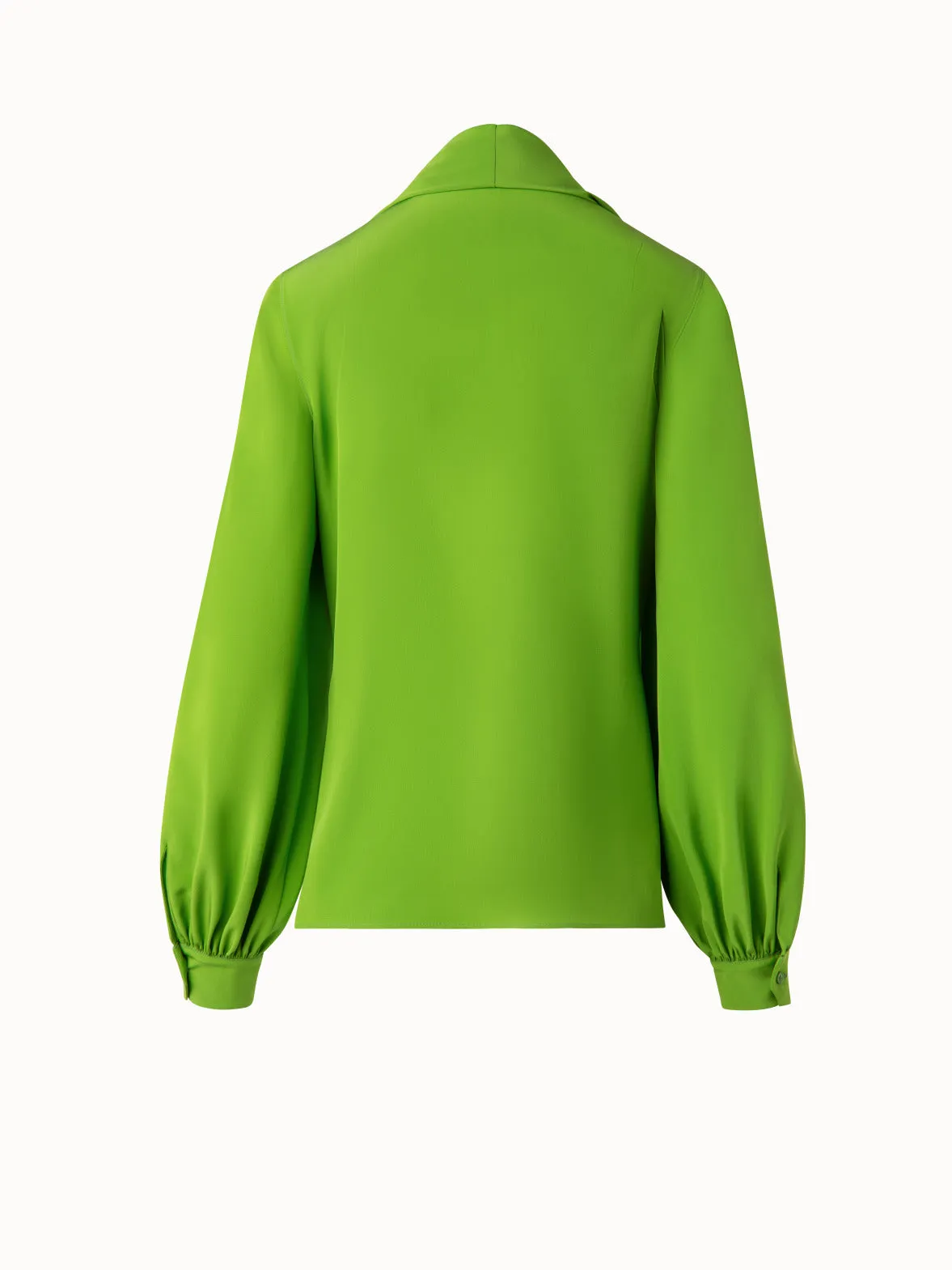 Silk Blouse with Fixed Bow