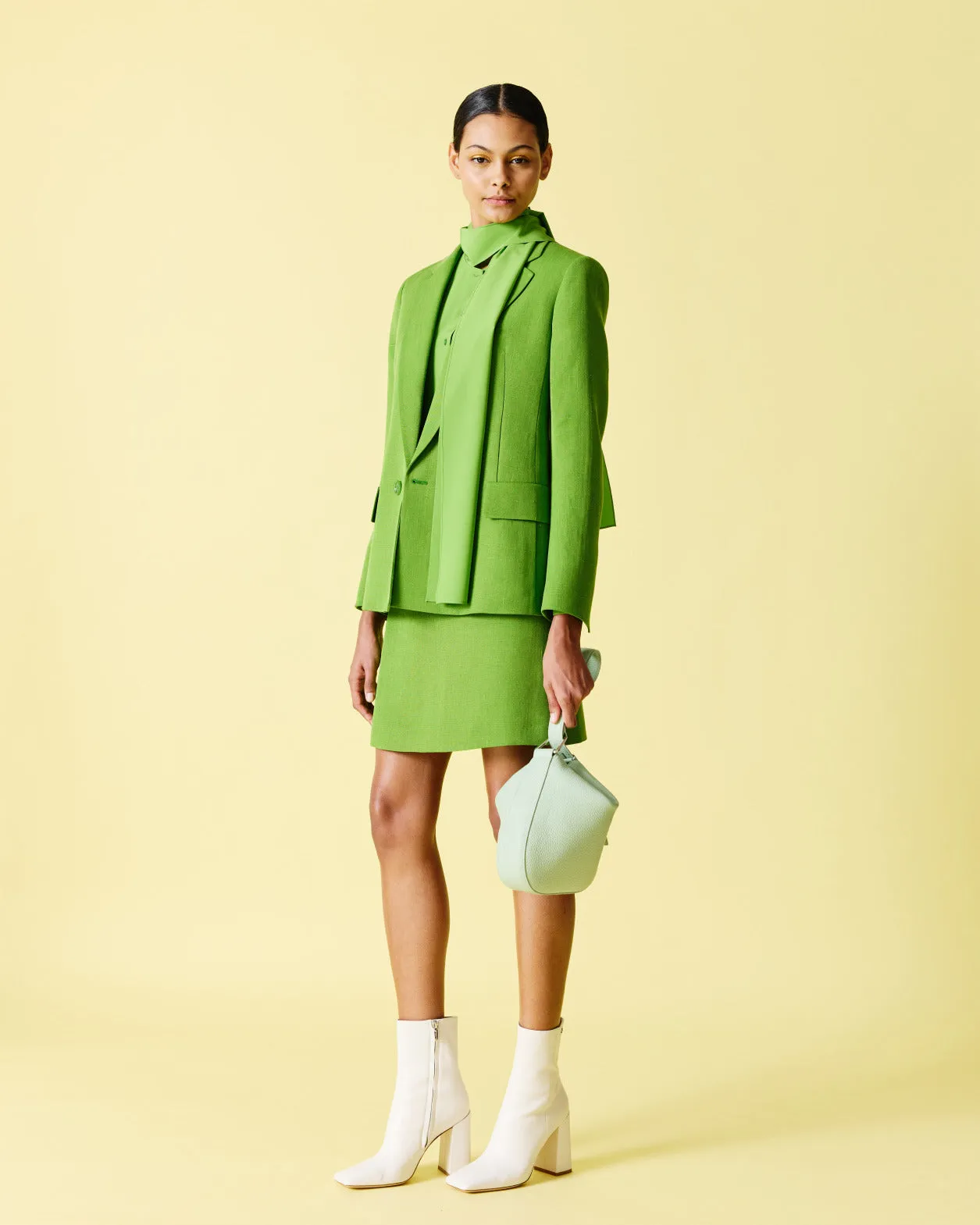 Silk Blouse with Fixed Bow