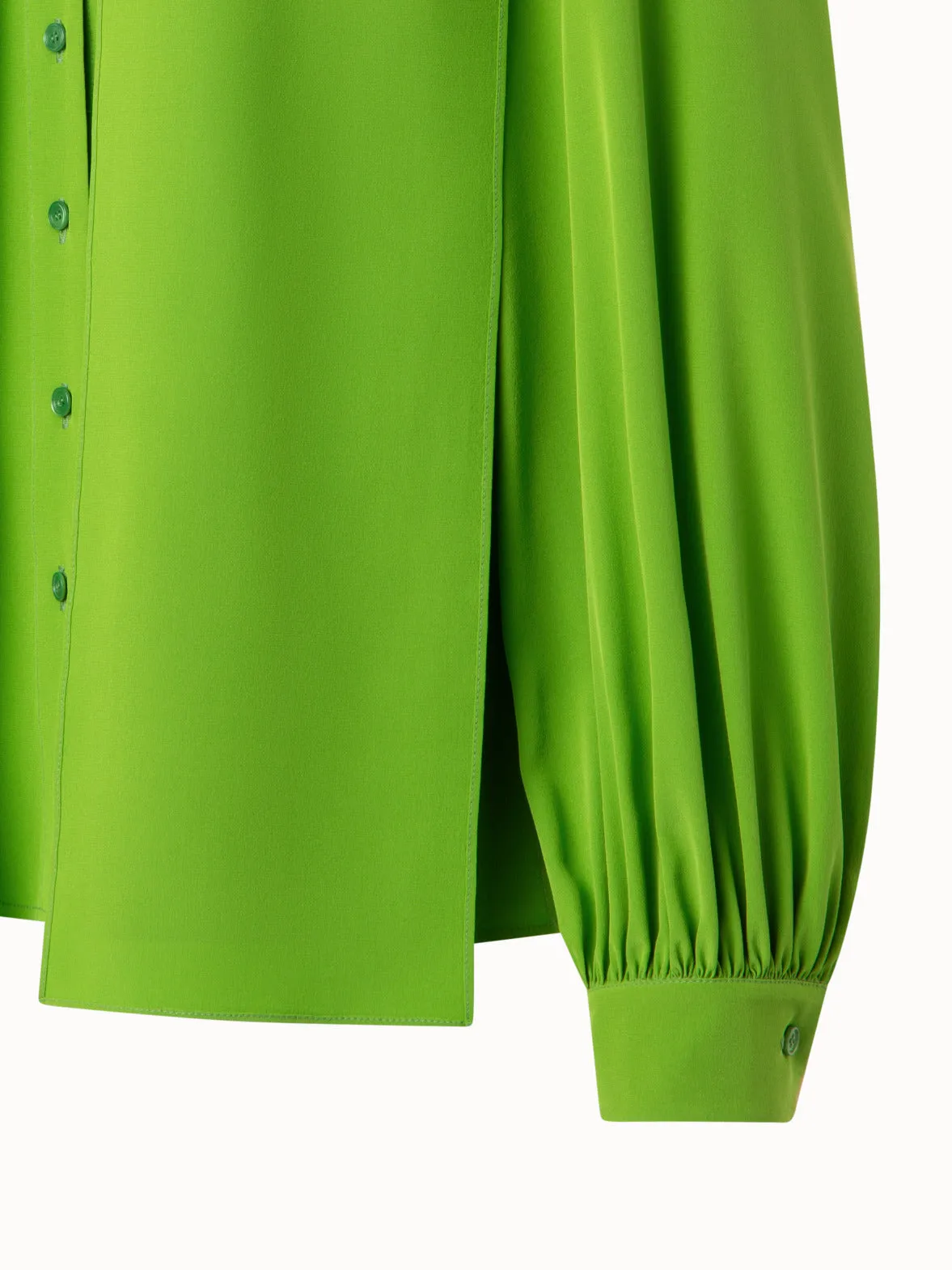 Silk Blouse with Fixed Bow