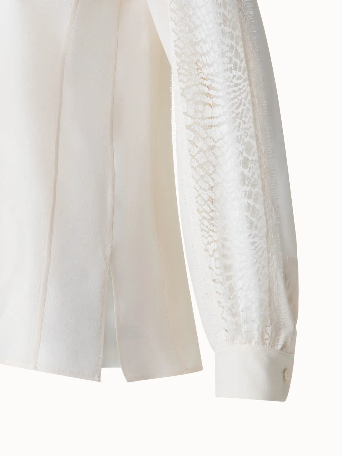 Silk Blouse with Wave Lace