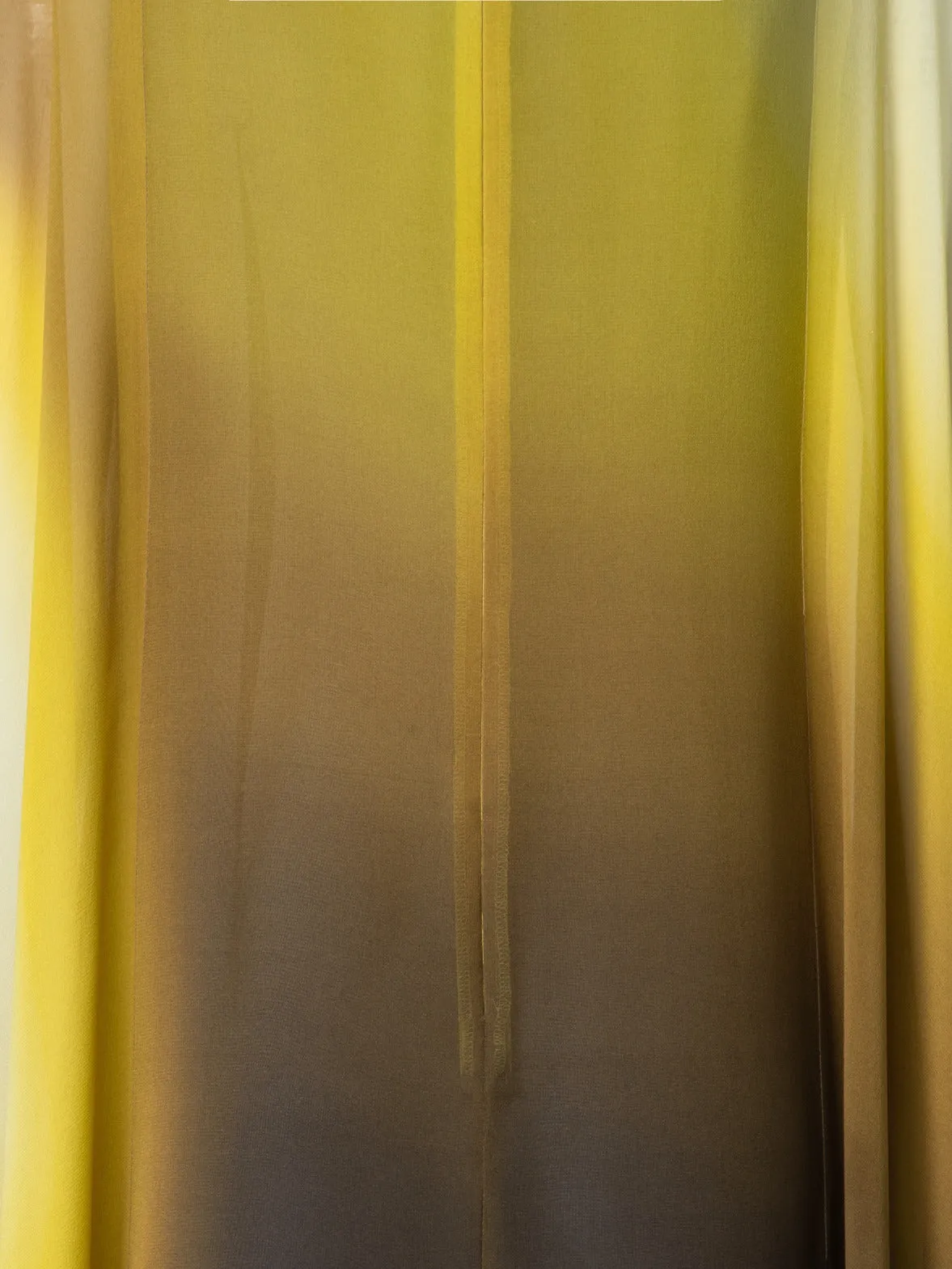 Silk Caftan Dress with Shadow Print