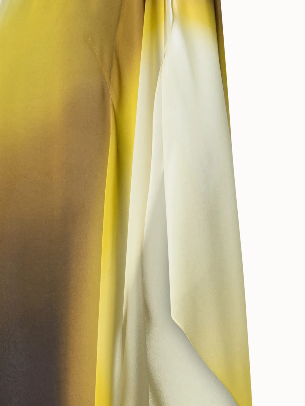 Silk Caftan Dress with Shadow Print