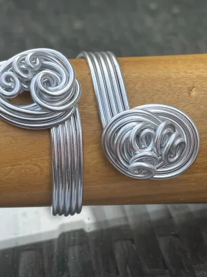 Silver Aluminum Wire Cuff Braceler