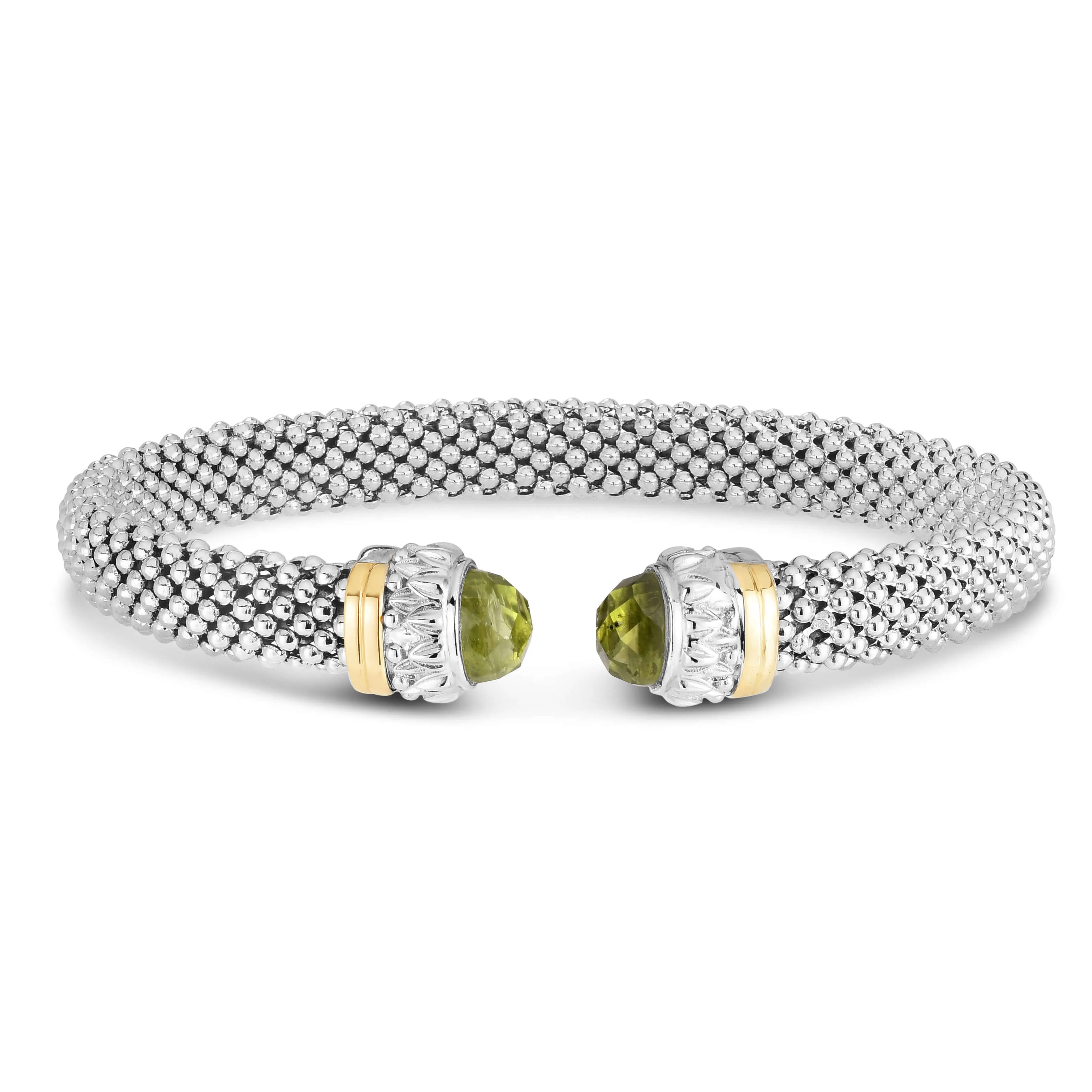 Silver & 18K Gold Prosecco Peridot Cuff