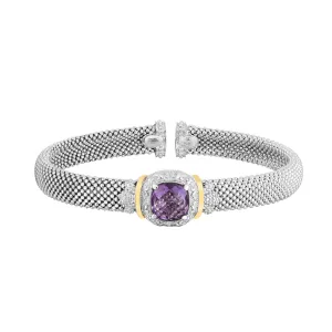 Silver & 18K Gold Small Amethyst Prosecco Bracelet