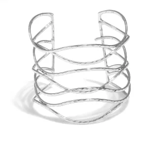 SILVER CUFF BRACELET #SQ313-96571S (IH16)