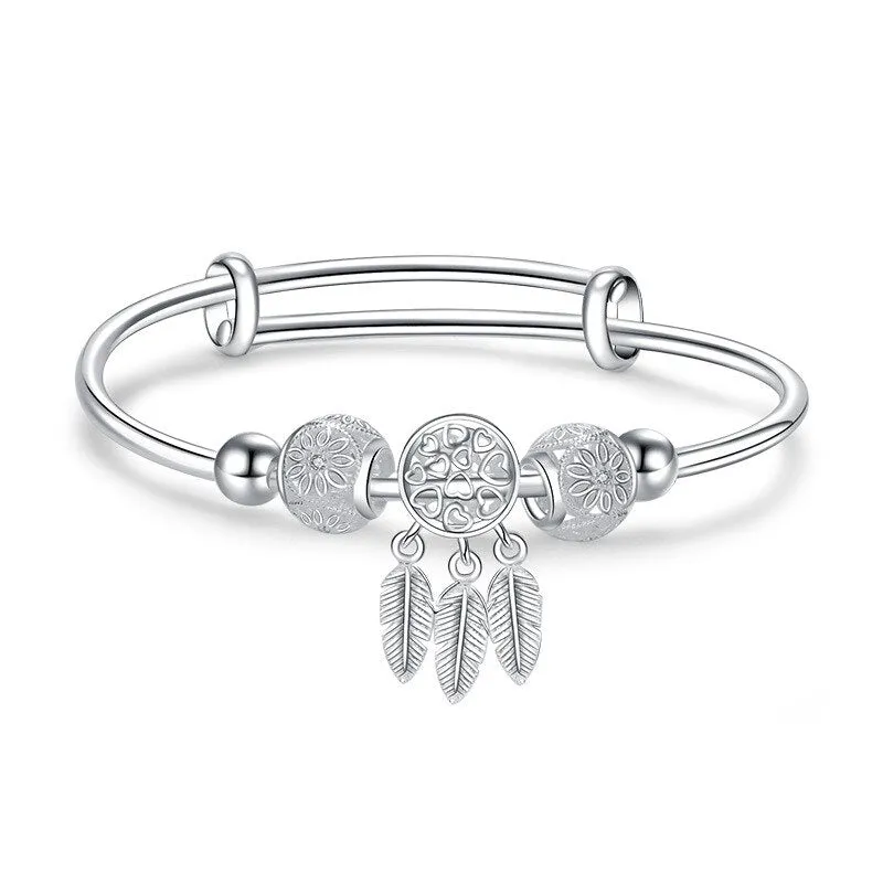 Silver Engagement Bracelet Bangle For Women Wedding Party Jewelry