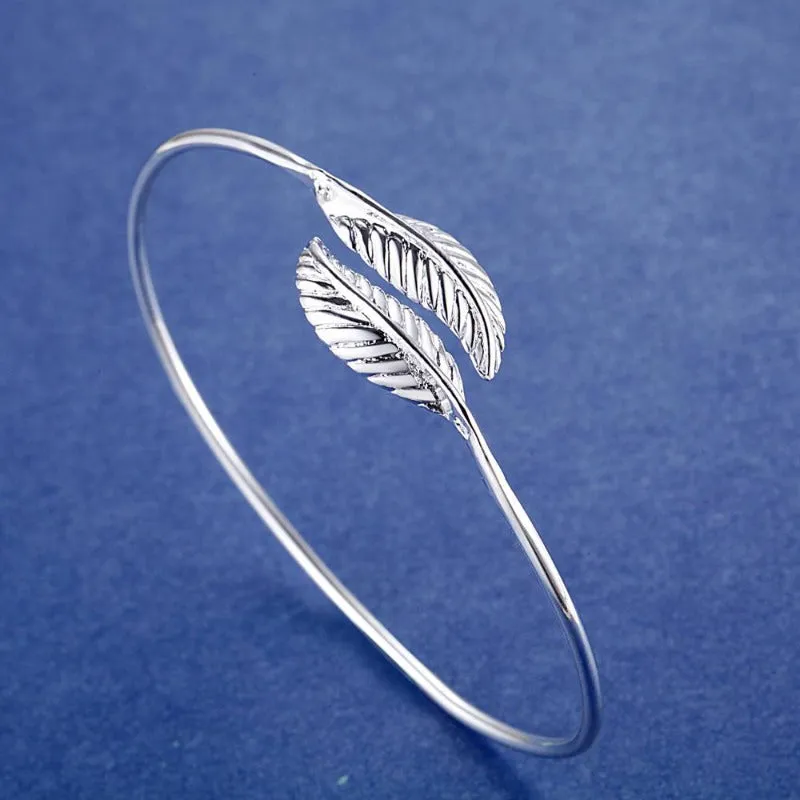 Silver Engagement Bracelet Bangle For Women Wedding Party Jewelry