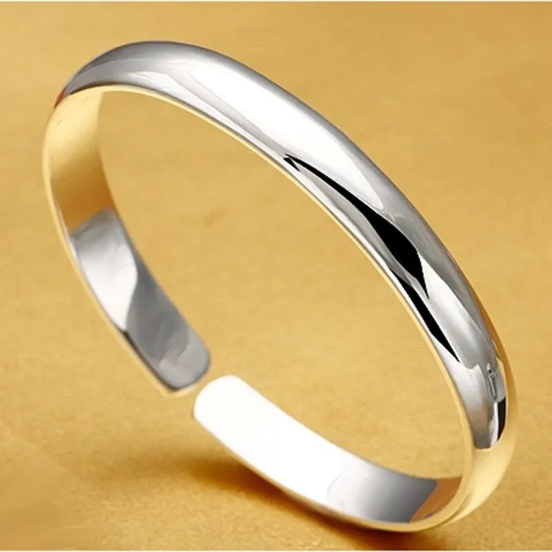 Silver Engagement Bracelet Bangle For Women Wedding Party Jewelry
