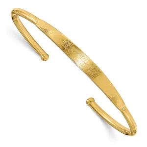 Silver Polished Scratch Finish Cuff Bangle