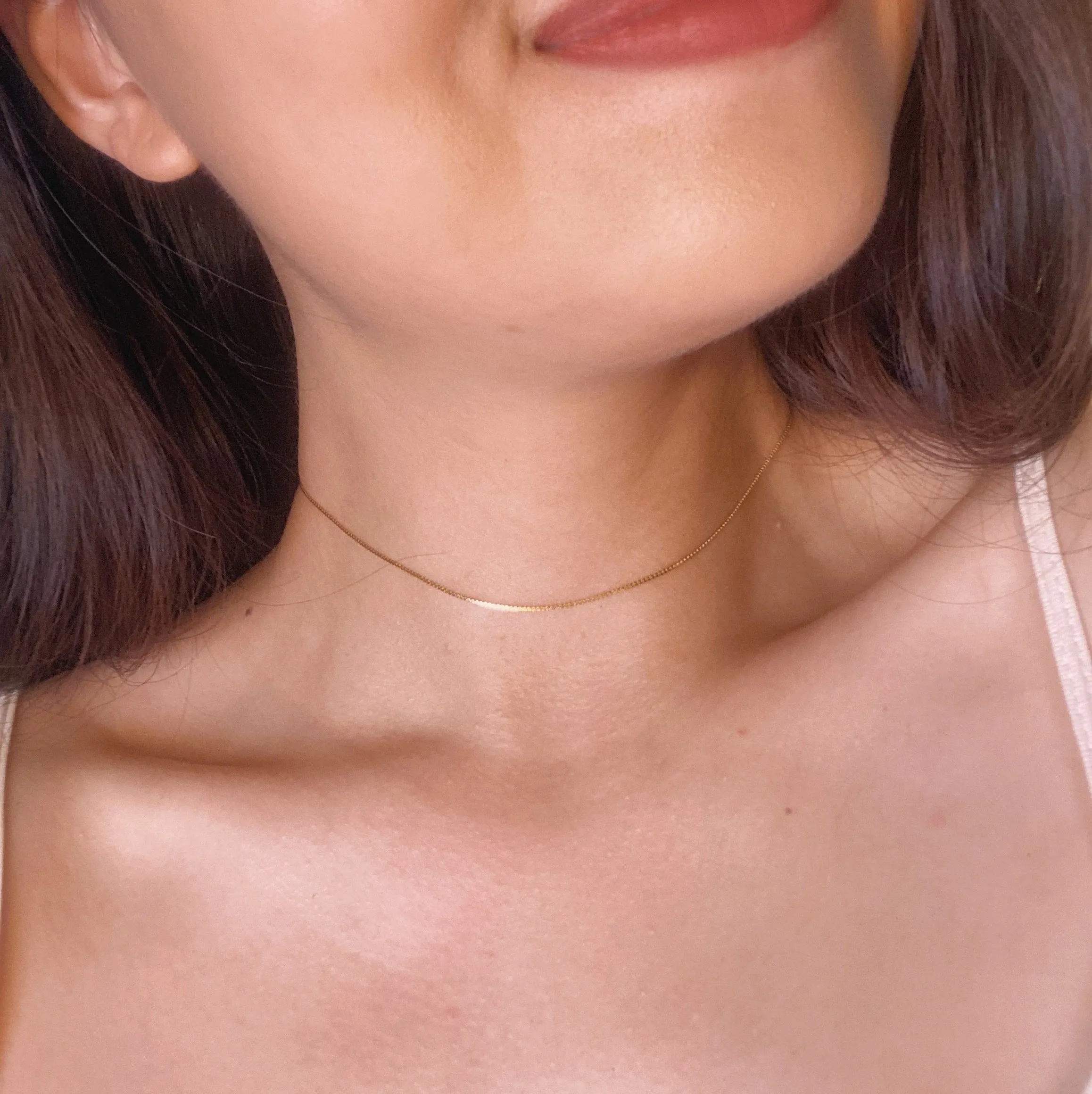 Skinny Flat Chain Gold Filled Choker