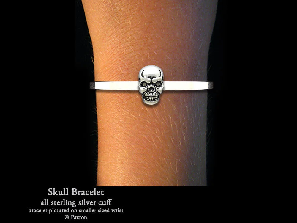 Skull Cuff Bracelet Sterling Silver