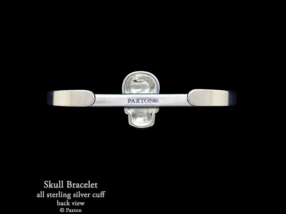 Skull Cuff Bracelet Sterling Silver