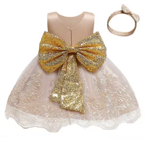 Sleeveless Fancy Wedding Dress for Girls: Baby Kids Princess