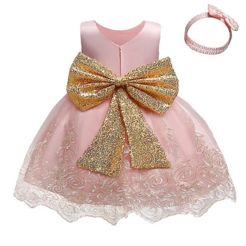 Sleeveless Fancy Wedding Dress for Girls: Baby Kids Princess