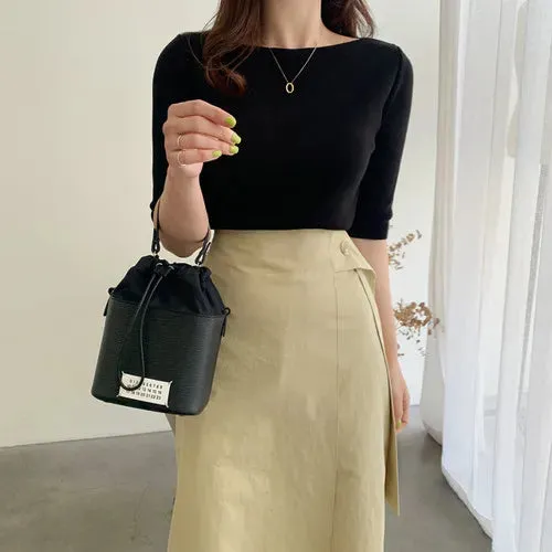 Slim Fit Half Sleeve Causal Blouse with O-Neck