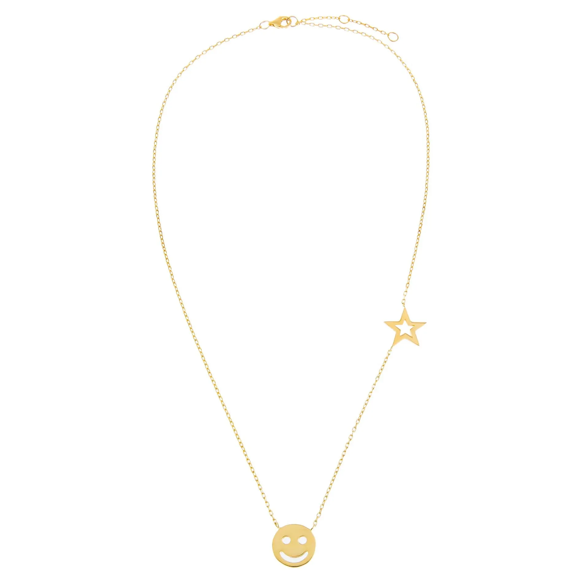 Smiley Face X Star Necklace