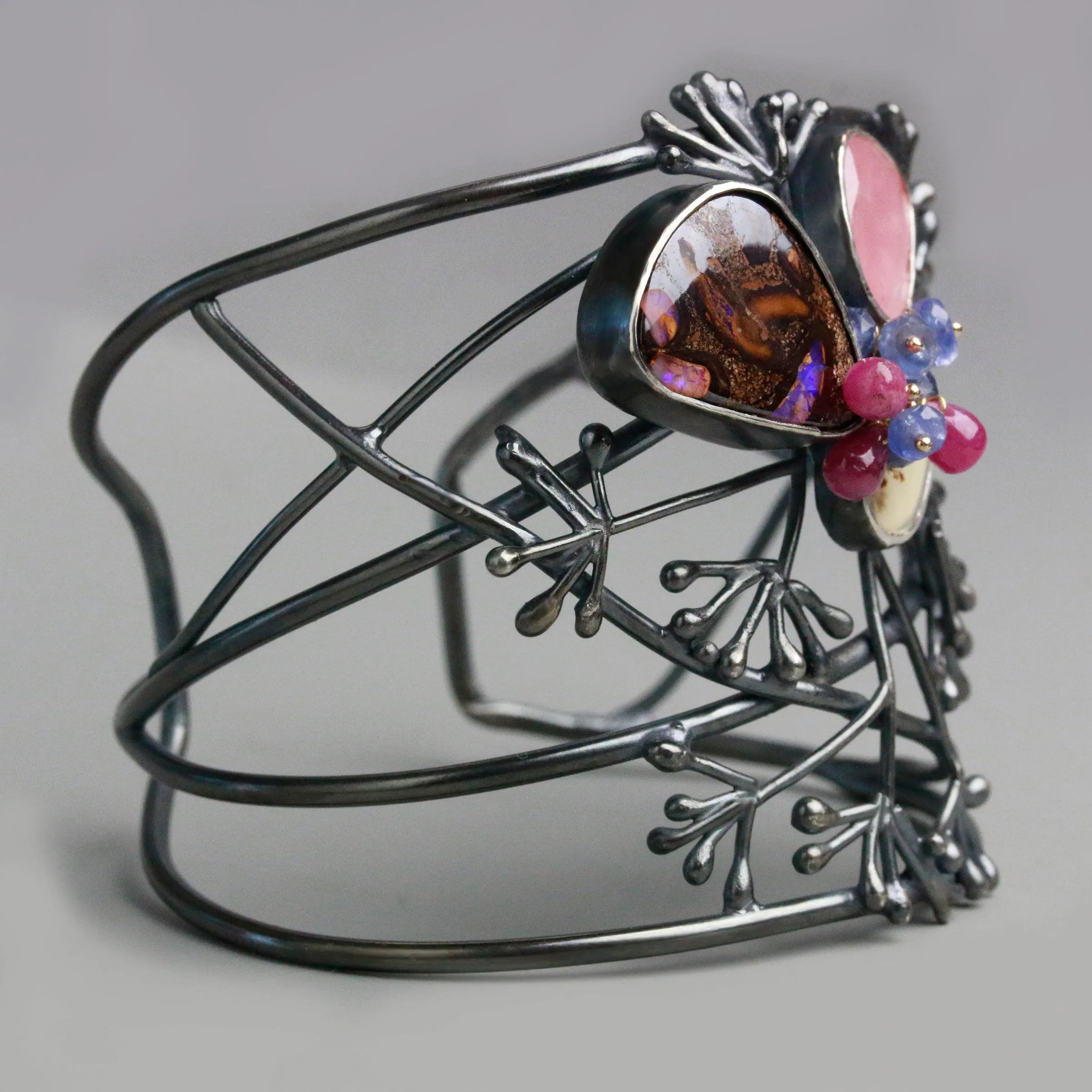 Sold  Allium Spray Boulder Opal Cuff