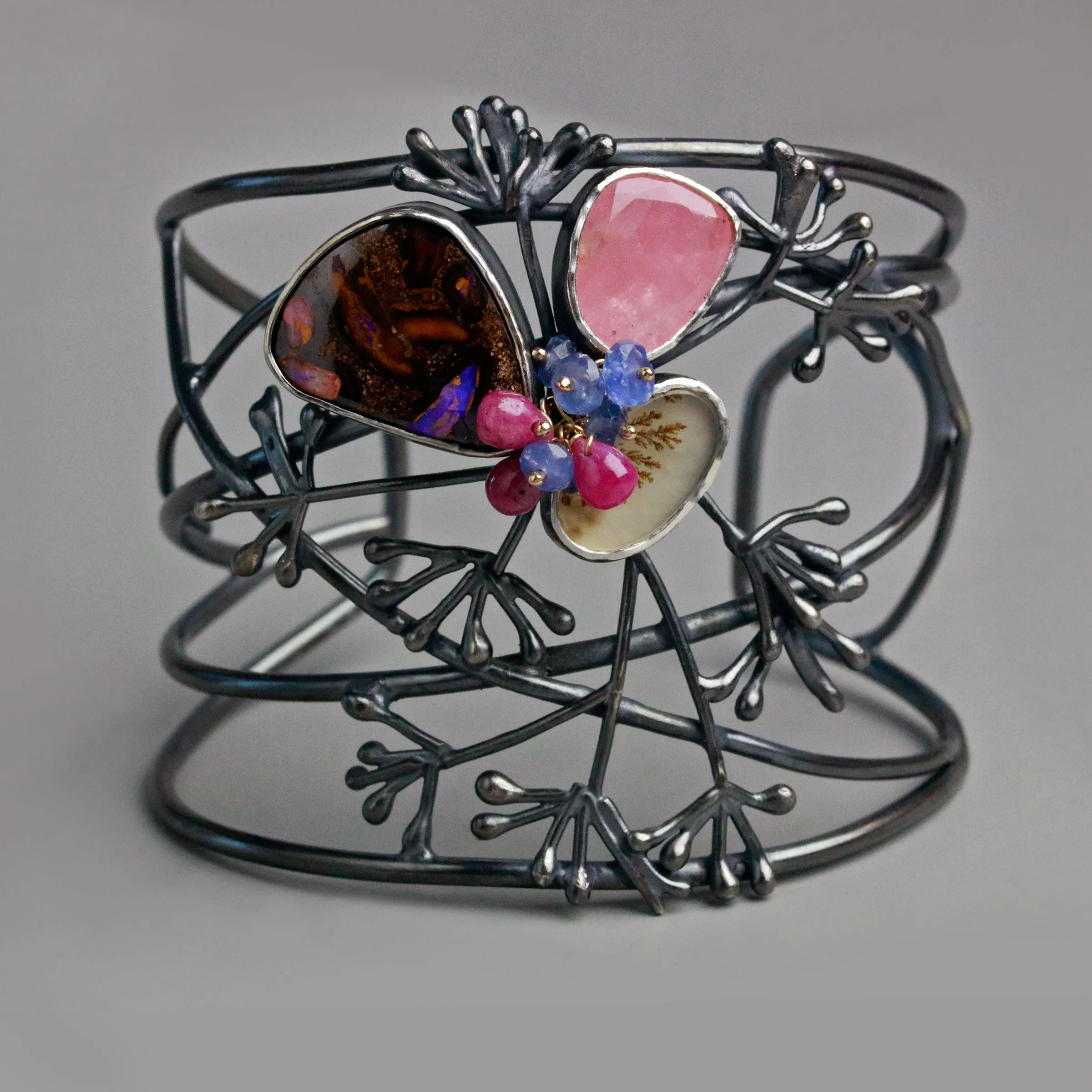 Sold  Allium Spray Boulder Opal Cuff
