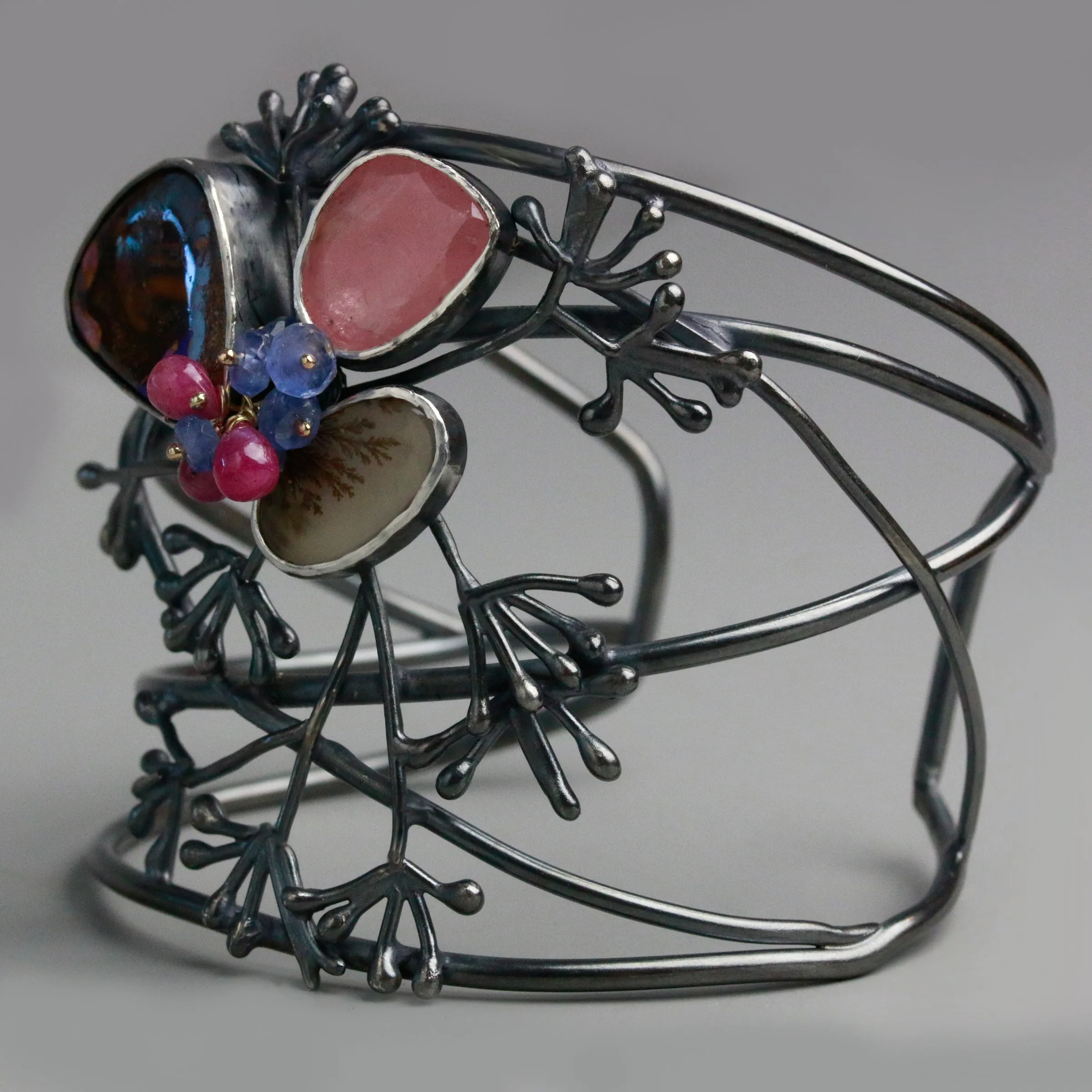 Sold  Allium Spray Boulder Opal Cuff